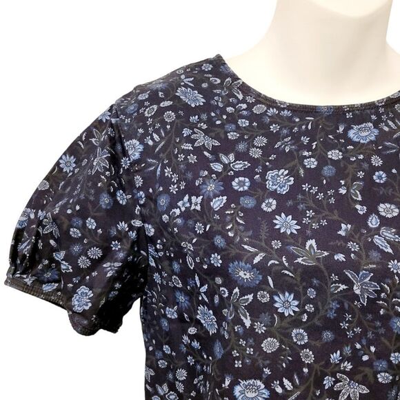 2/$20Gap Y2K Navy Blue Floral Pattern Dress Size: XS - Picture 3 of 6